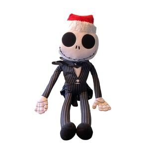 Disney Jack Skellington Plush Santa Hat Nightmare Before Christmas Stuffed Toy